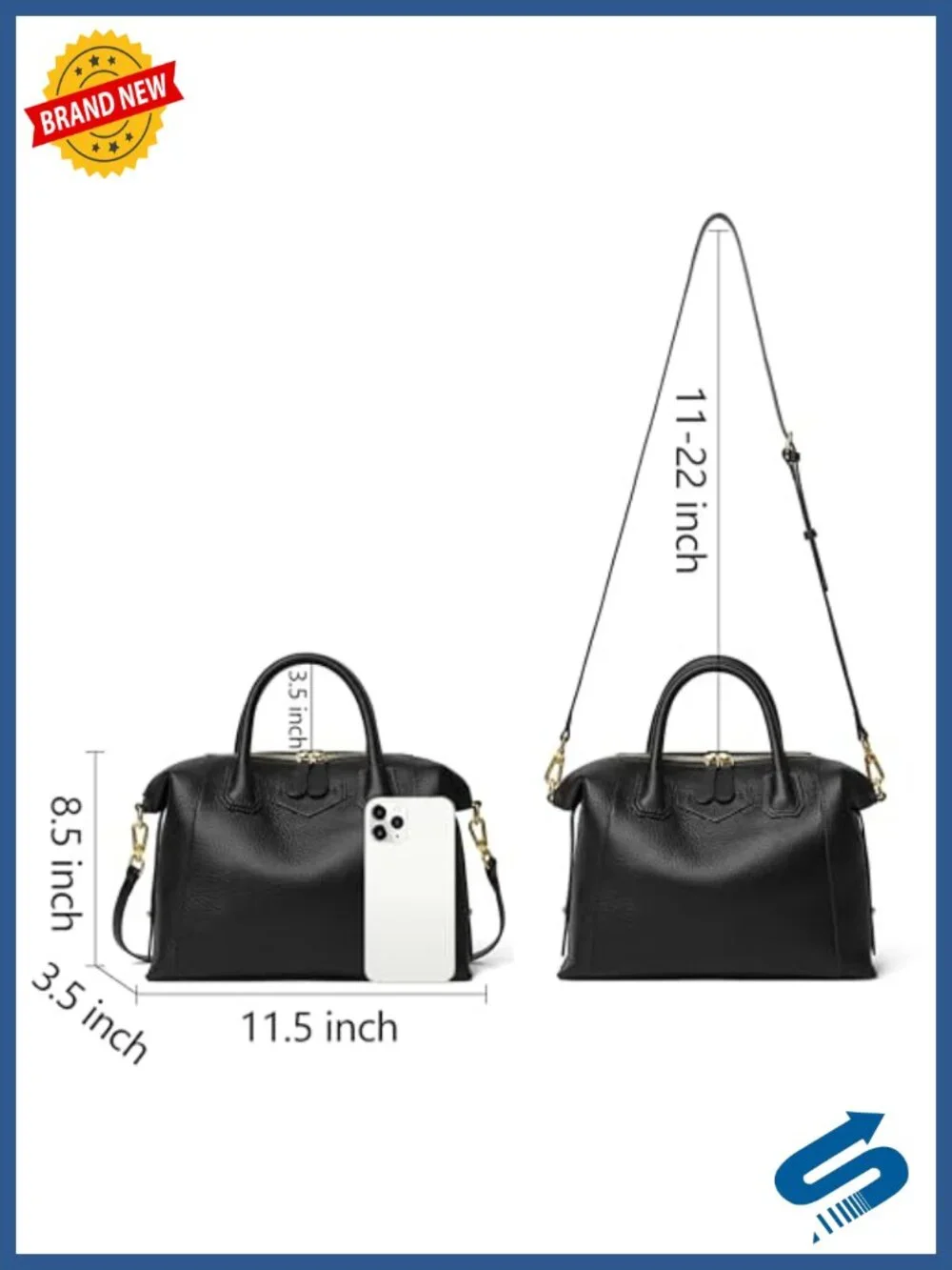 Genuine Leather Satchel Purse Top Handle Tote Bag Crossbody